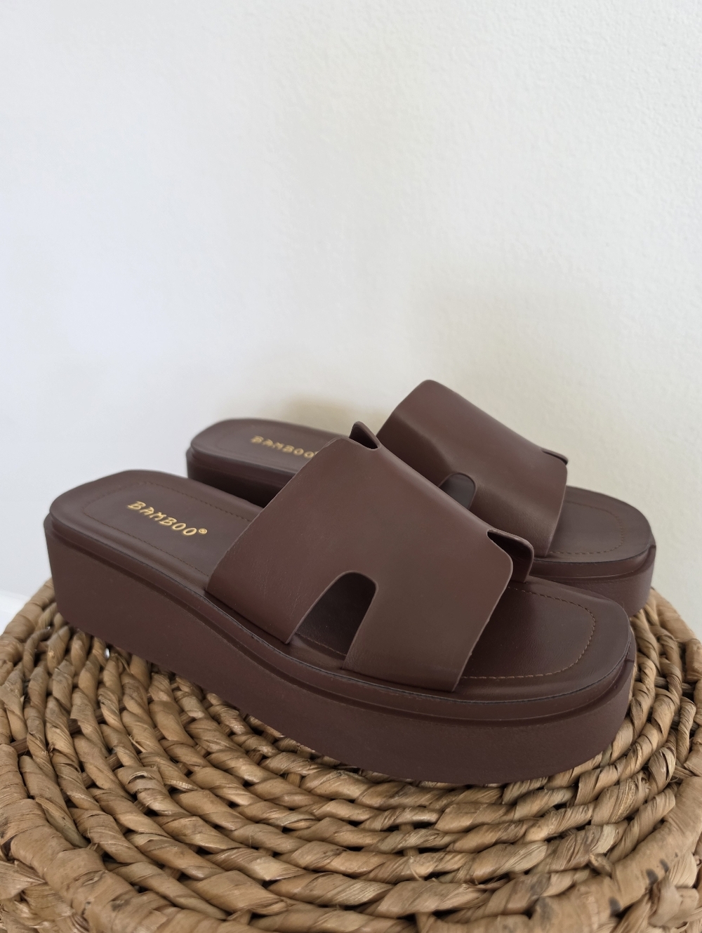 Platform Heel Sandal Espresso Brown
